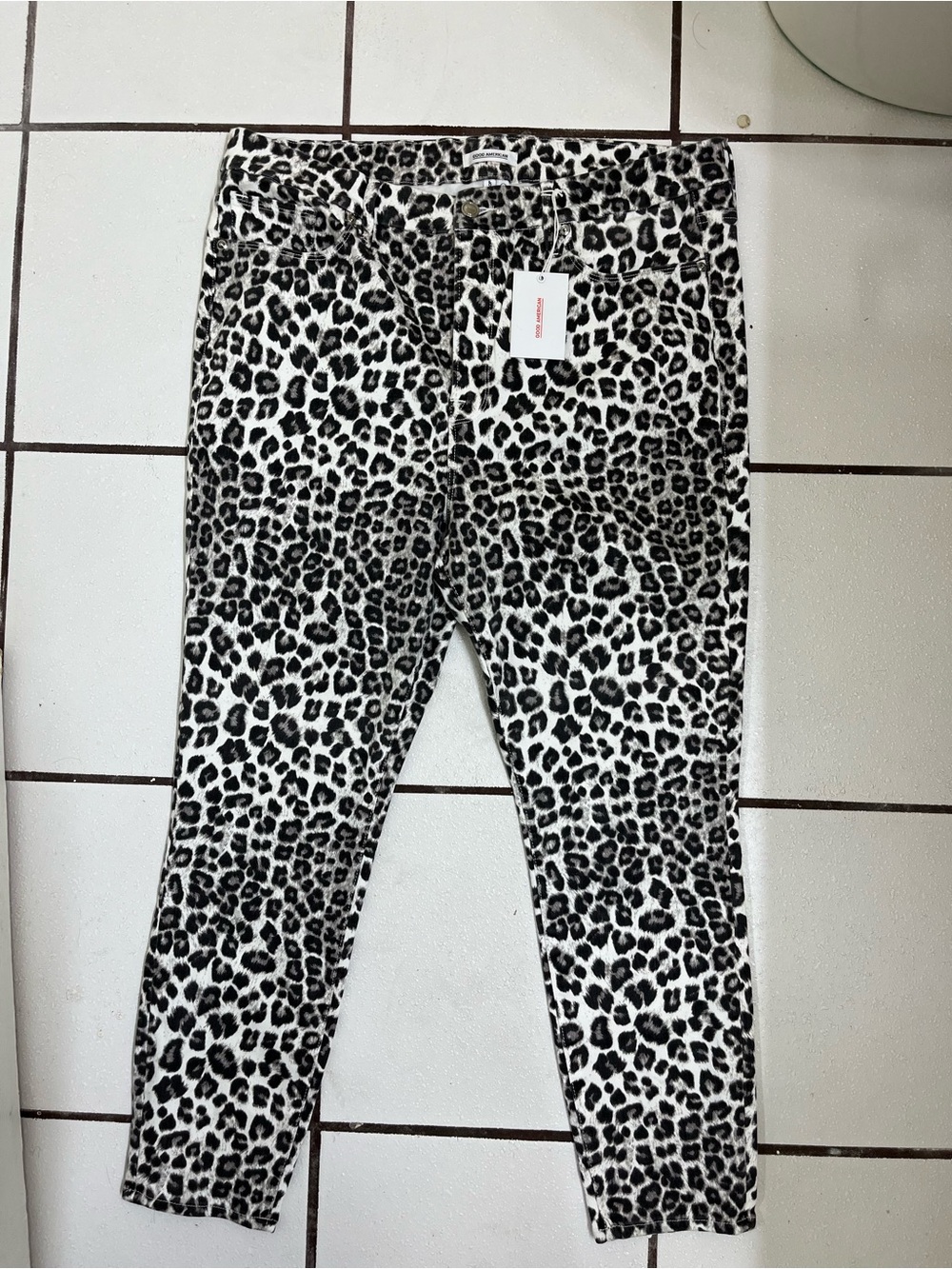 Good American Leopard Print Jeans